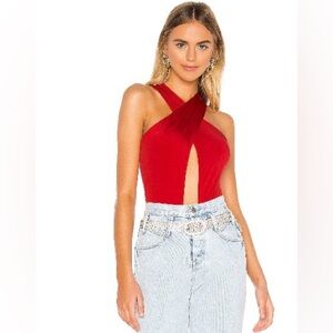 REVOLVE X NBD NAVEN TILLY BODYSUIT IN CANDY APPLE RED
